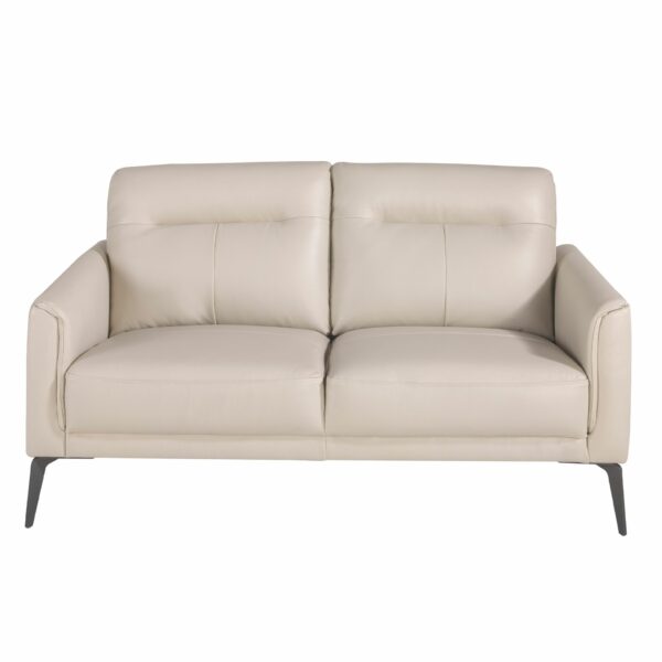 Sofá 2 plazas piel gris taupe