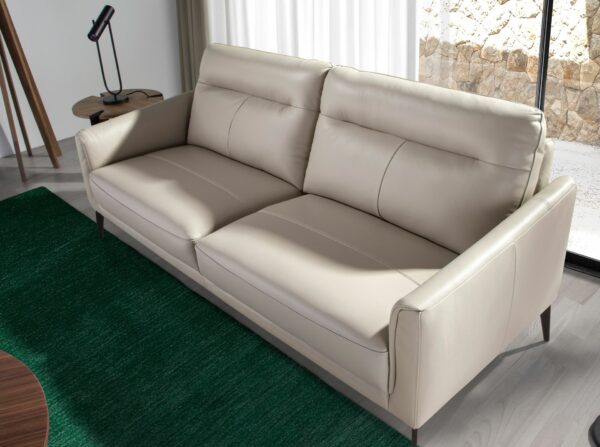 Sofá 2 plazas piel gris taupe