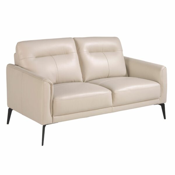 Sofá 2 plazas piel gris taupe
