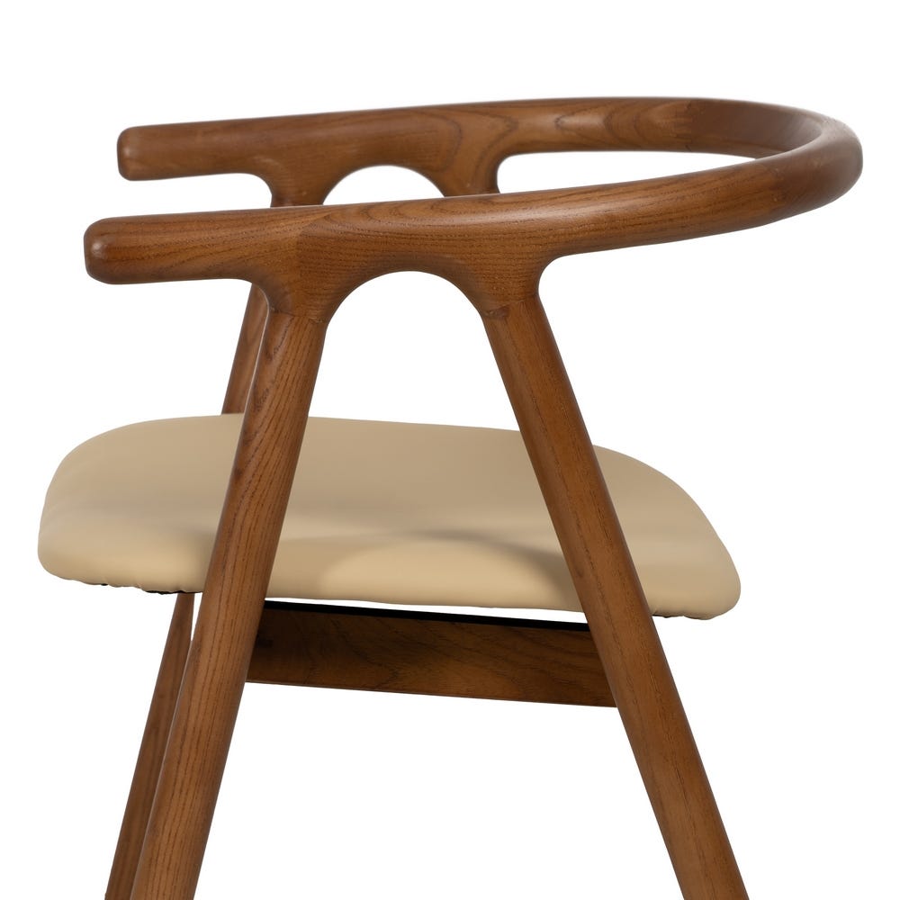 Silla Crema-Marrón Madera De Olmo 47 X 46 X 71 Cm Silla Crema-Marrón Madera De Olmo 47 X 46 X 71 Cm