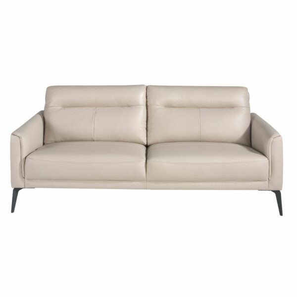 Sofá 3 plazas piel gris taupe