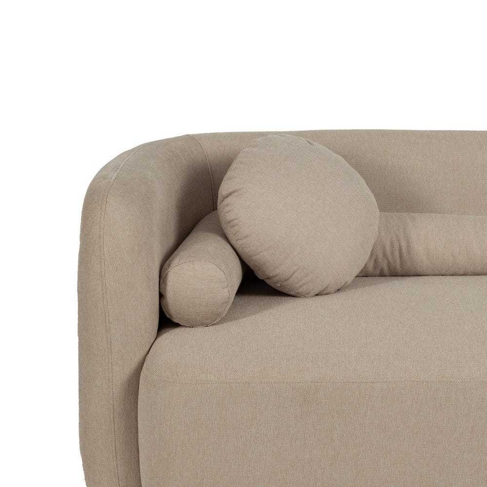 Sofá 3 Plazas Beige Tejido-Madera 223 X 88 X 72 Cm Sofá 3 Plazas Beige Tejido-Madera 223 X 88 X 72 Cm