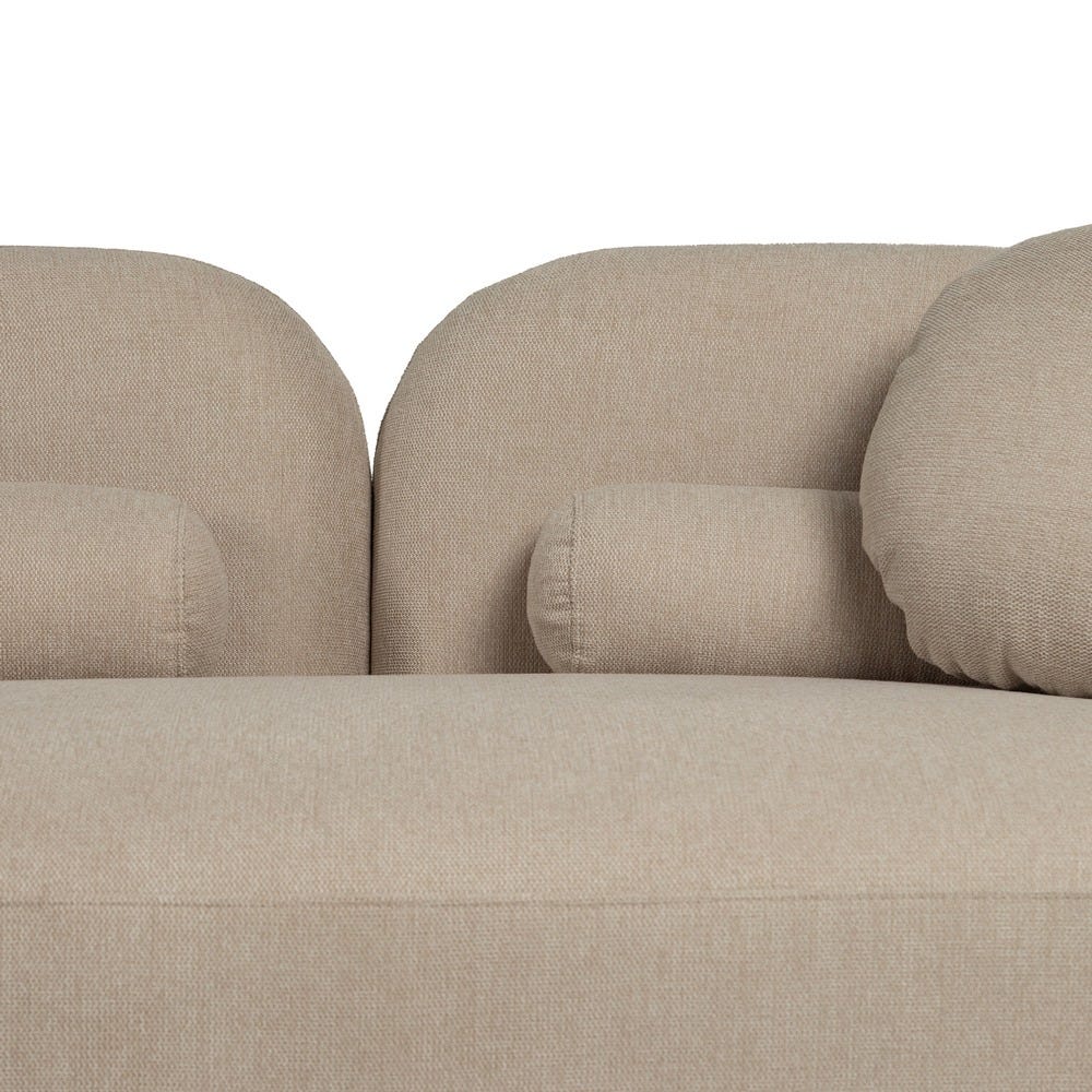 Sofá 3 Plazas Beige Tejido-Madera 223 X 88 X 72 Cm Sofá 3 Plazas Beige Tejido-Madera 223 X 88 X 72 Cm