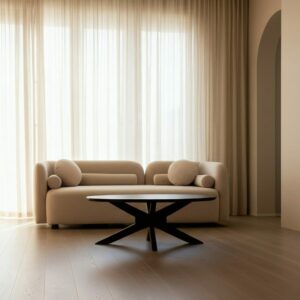 Sofá 3 Plazas Beige Tejido-Madera 223 X 88 X 72 Cm Sofá 3 Plazas Beige Tejido-Madera 223 X 88 X 72 Cm