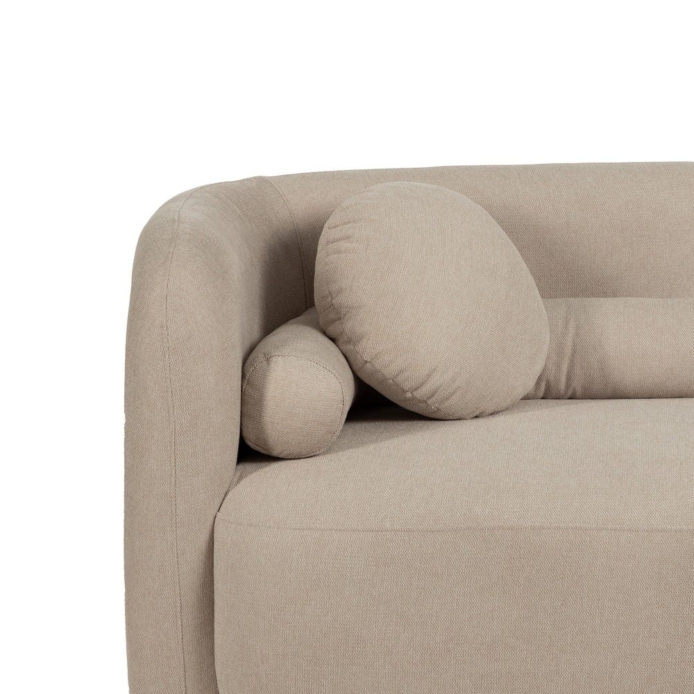 Sofá 2 Plazas Beige Tejido-Madera 176 X 88 X 72 Cm Sofá 2 Plazas Beige Tejido-Madera 176 X 88 X 72 Cm