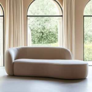 Sofá 3 Plazas Beige Tejido-Madera 229 X 100 X 76 Cm Sofá 3 Plazas Beige Tejido-Madera 229 X 100 X 76 Cm