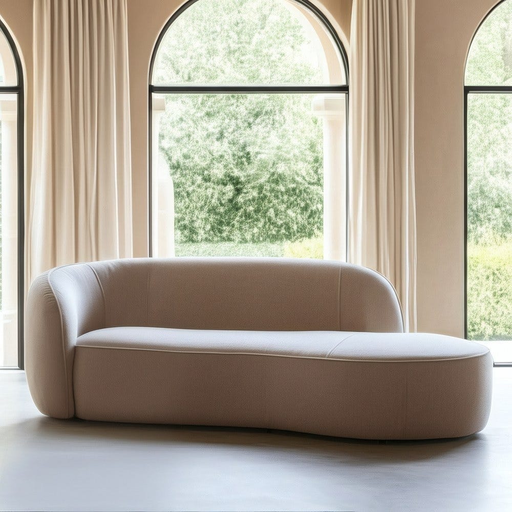 Sofá 3 Plazas Beige Tejido-Madera 229 X 100 X 76 Cm Sofá 3 Plazas Beige Tejido-Madera 229 X 100 X 76 Cm