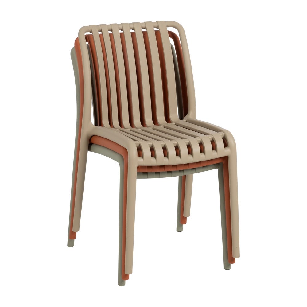 Silla Beige Polipropileno Exterior 50 X 58 X 80 Cm Silla Beige Polipropileno Exterior 50 X 58 X 80 Cm