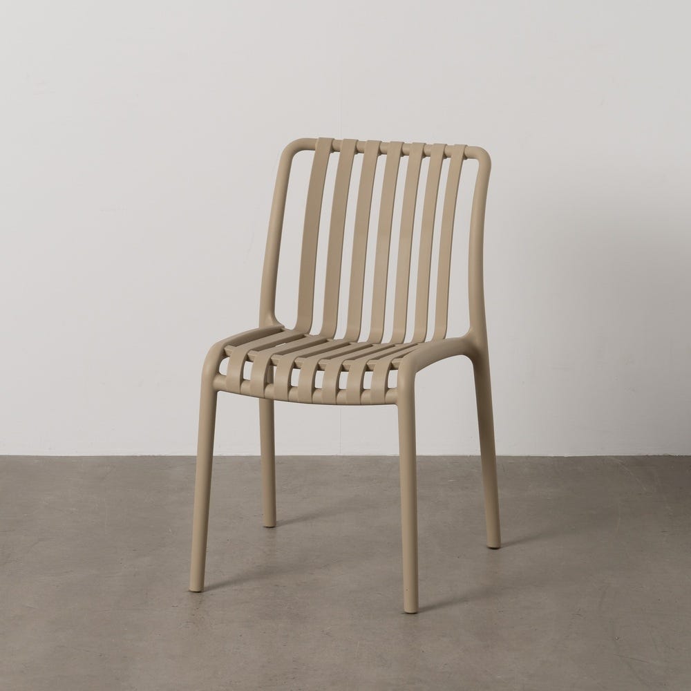 Silla Beige Polipropileno Exterior 50 X 58 X 80 Cm Silla Beige Polipropileno Exterior 50 X 58 X 80 Cm