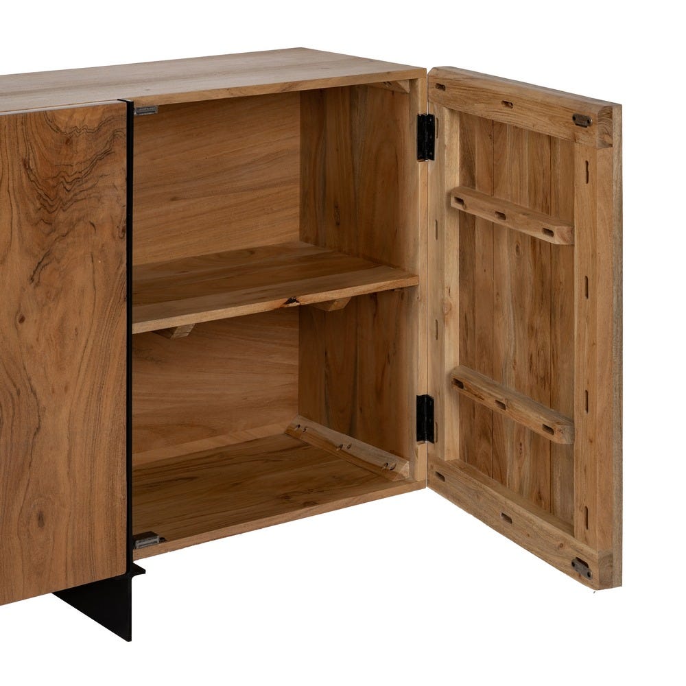 Aparador Natural Madera De Acacia Salón 200 X 40 X 80 Cm Aparador Natural Madera De Acacia Salón 200 X 40 X 80 Cm