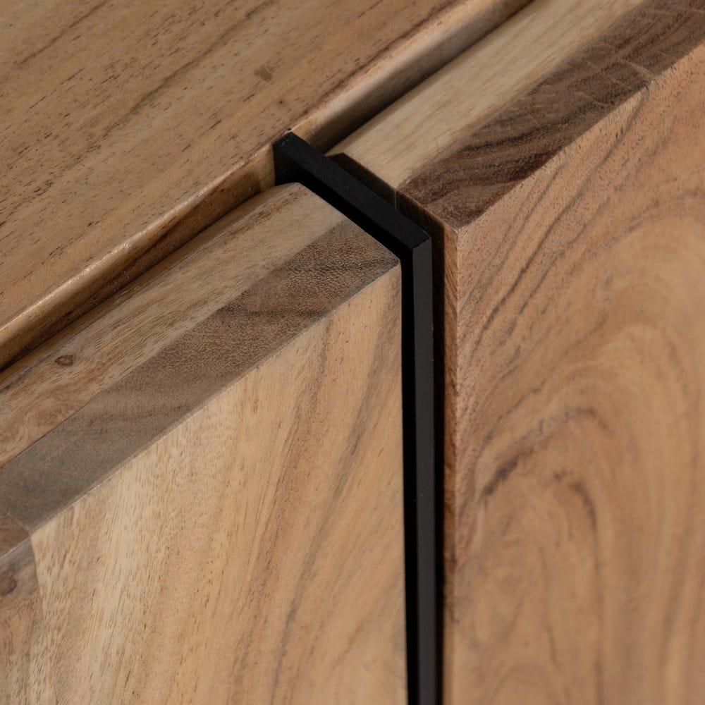 Aparador Natural Madera De Acacia Salón 200 X 40 X 80 Cm Aparador Natural Madera De Acacia Salón 200 X 40 X 80 Cm