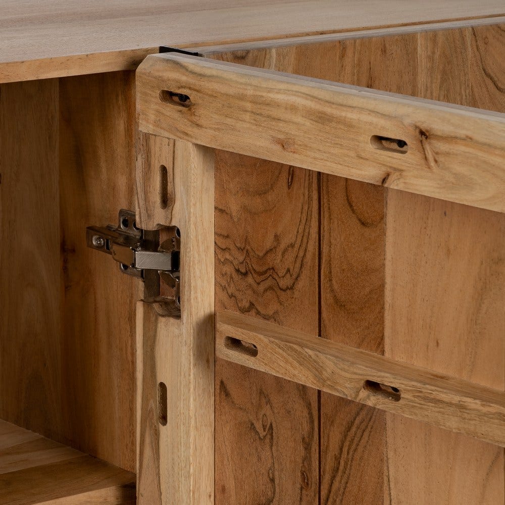 Aparador Natural Madera De Acacia Salón 200 X 40 X 80 Cm Aparador Natural Madera De Acacia Salón 200 X 40 X 80 Cm