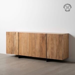 Aparador Natural Madera De Acacia Salón 200 X 40 X 80 Cm Aparador Natural Madera De Acacia Salón 200 X 40 X 80 Cm