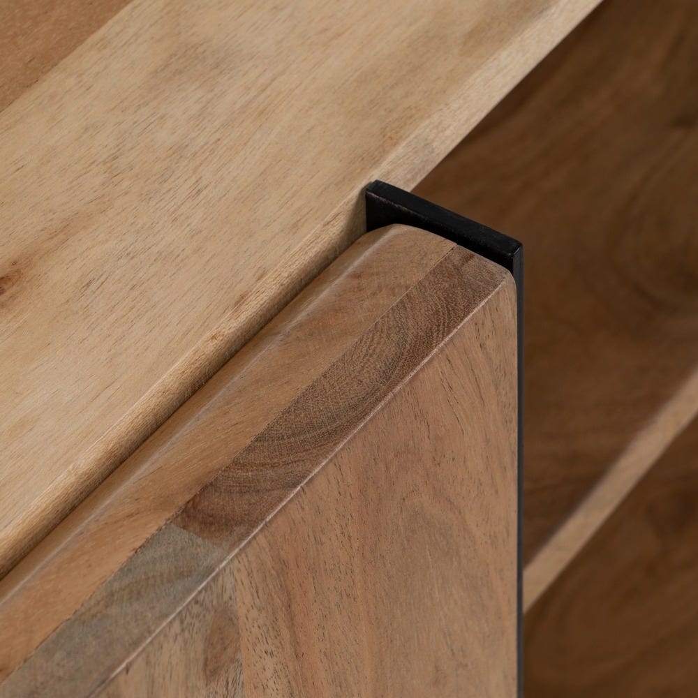 Mueble Tv Natural Madera De Acacia Salón 200 X 40 X 50 Cm Mueble Tv Natural Madera De Acacia Salón 200 X 40 X 50 Cm