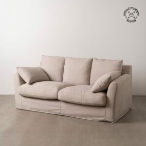 Sofá Beige Tejido Salón 200 X 102 X 100 Cm Sofá Beige Tejido Salón 200 X 102 X 100 Cm