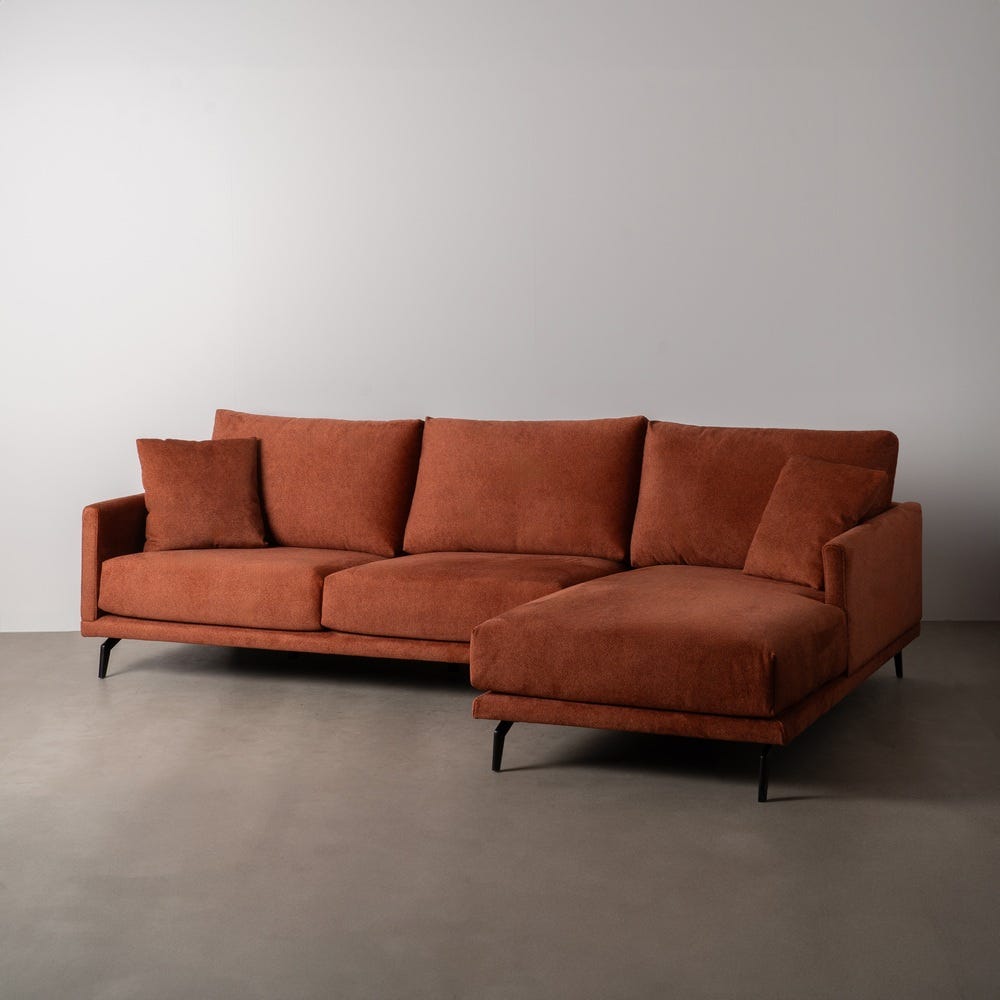 Sofá Chaise Longue Derecha Teja Tejido 284 X 173 X 100 Cm Sofá Chaise Longue Derecha Teja Tejido 284 X 173 X 100 Cm