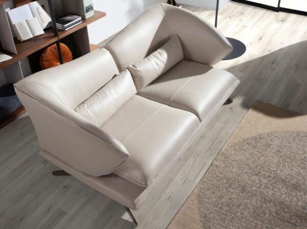 Sofá 2 plazas piel gris taupe