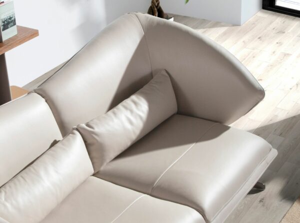 Sofá 2 plazas piel gris taupe