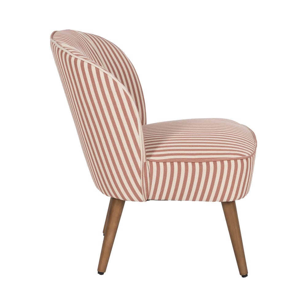 Sillón Rayas Terracota Madera De Caucho 54 X 64 X 73 Cm Sillón Rayas Terracota Madera De Caucho 54 X 64 X 73 Cm