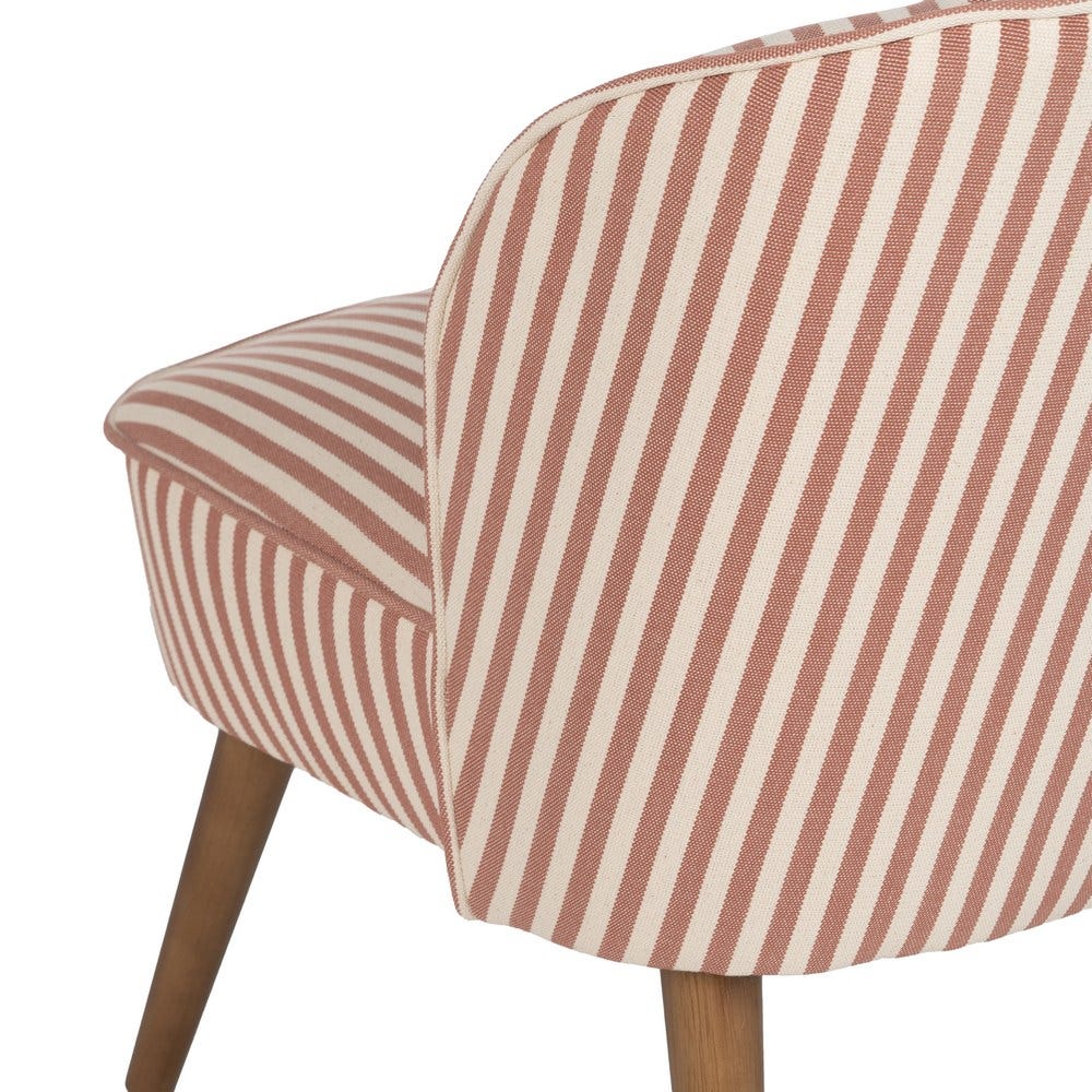 Sillón Rayas Terracota Madera De Caucho 54 X 64 X 73 Cm Sillón Rayas Terracota Madera De Caucho 54 X 64 X 73 Cm