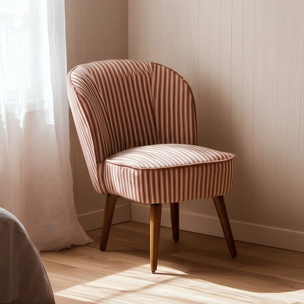 Sillón Rayas Terracota Madera De Caucho 54 X 64 X 73 Cm Sillón Rayas Terracota Madera De Caucho 54 X 64 X 73 Cm