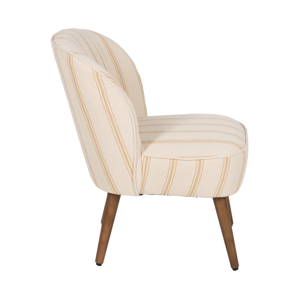 Sillón Rayas Miel Madera De Caucho Salón 54 X 64 X 73 Cm Sillón Rayas Miel Madera De Caucho Salón 54 X 64 X 73 Cm