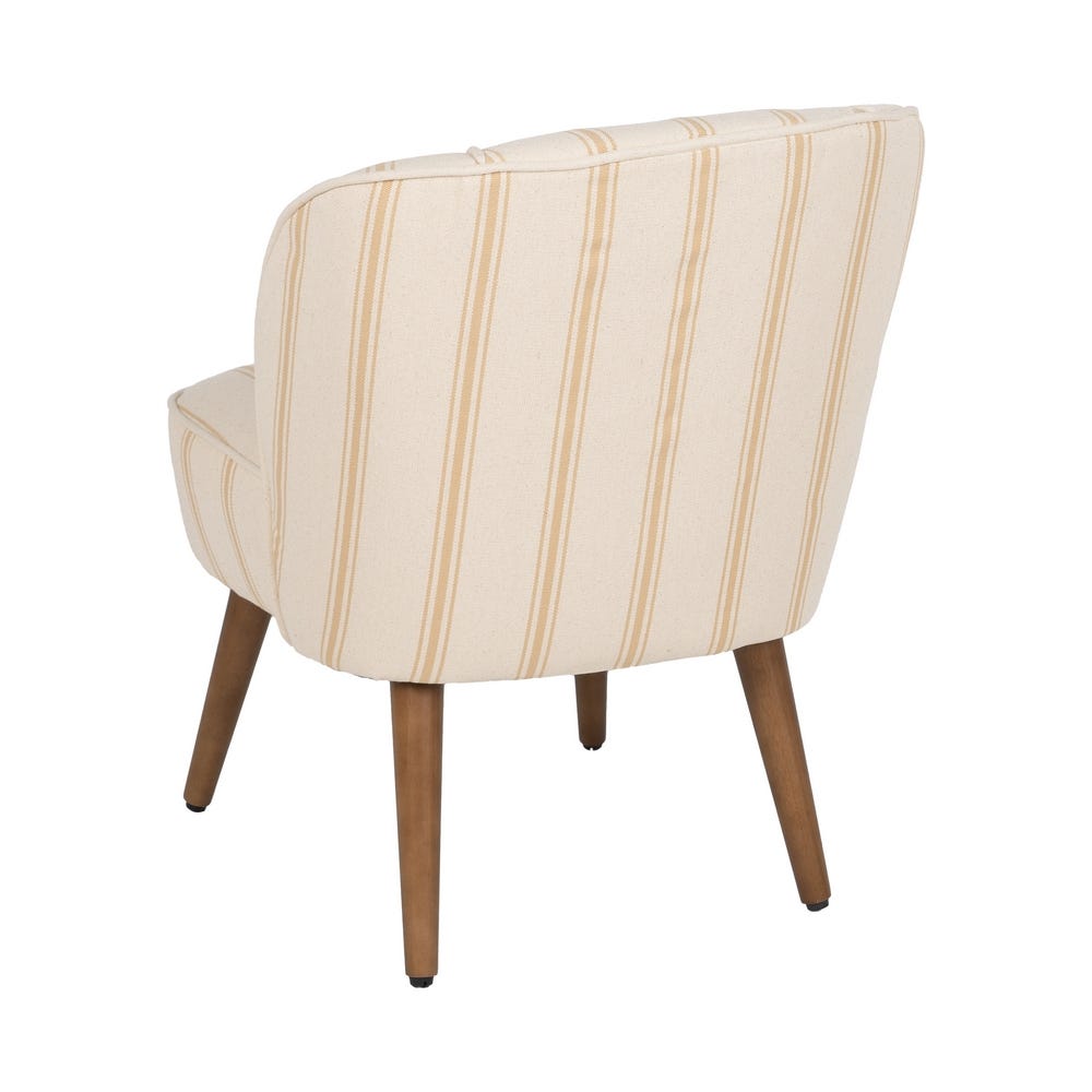 Sillón Rayas Miel Madera De Caucho Salón 54 X 64 X 73 Cm Sillón Rayas Miel Madera De Caucho Salón 54 X 64 X 73 Cm