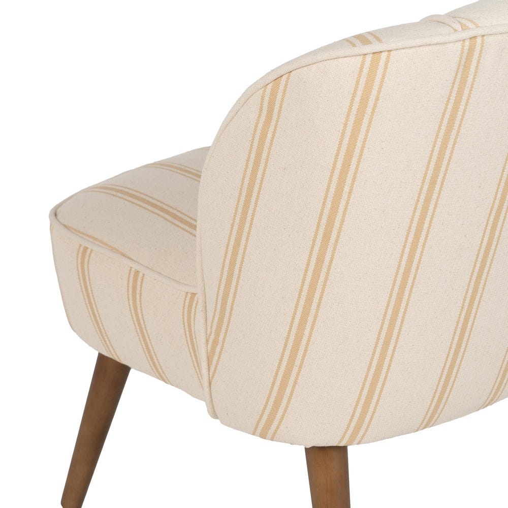 Sillón Rayas Miel Madera De Caucho Salón 54 X 64 X 73 Cm Sillón Rayas Miel Madera De Caucho Salón 54 X 64 X 73 Cm