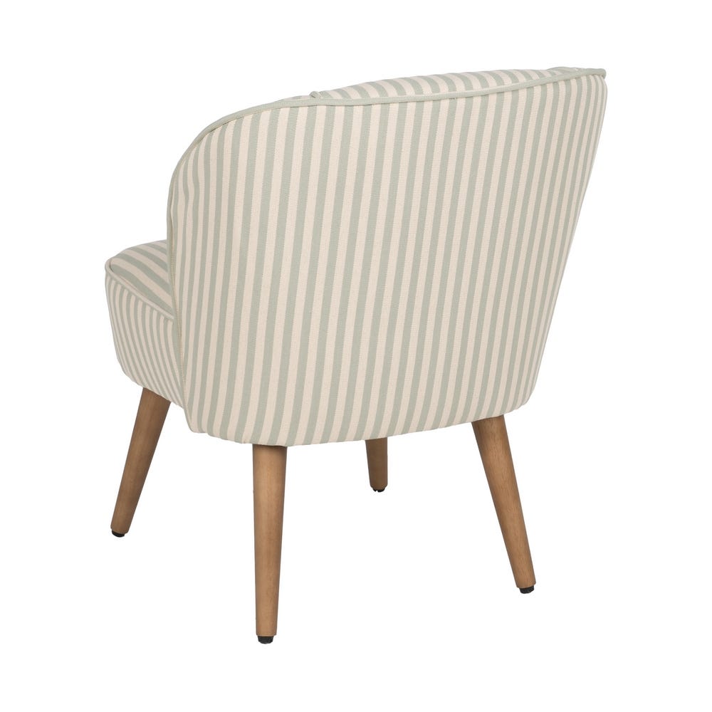 Sillón Rayas Verde Madera De Caucho 54 X 64 X 73 Cm Sillón Rayas Verde Madera De Caucho 54 X 64 X 73 Cm