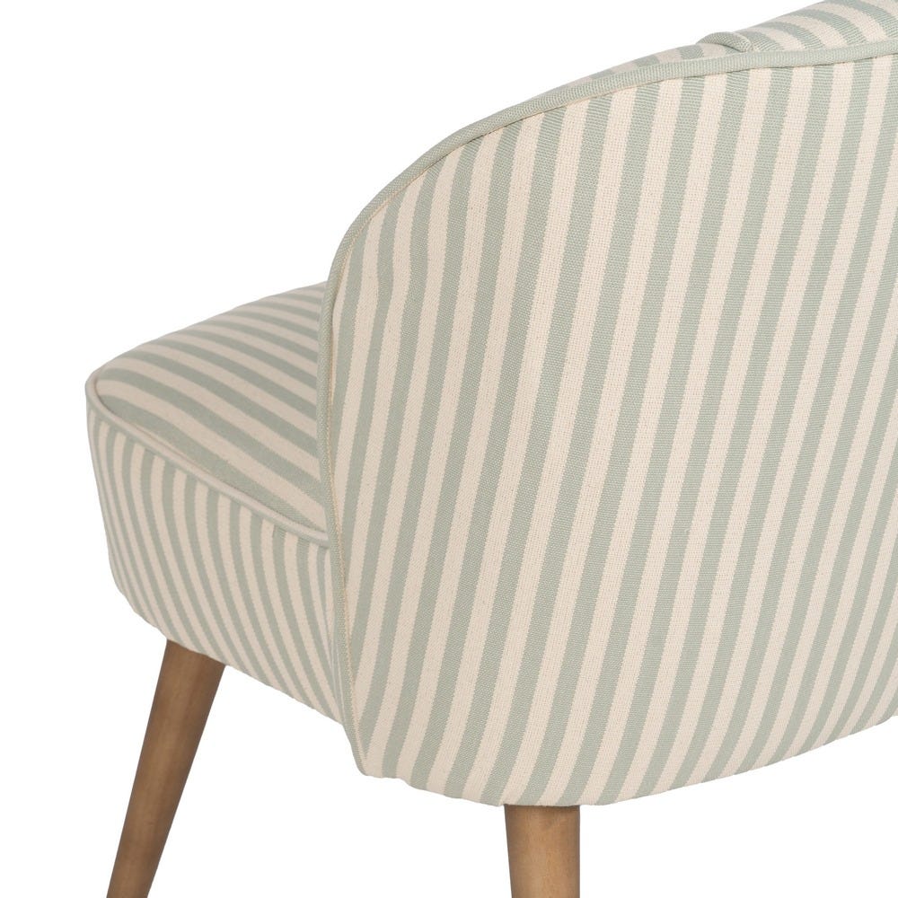 Sillón Rayas Verde Madera De Caucho 54 X 64 X 73 Cm Sillón Rayas Verde Madera De Caucho 54 X 64 X 73 Cm