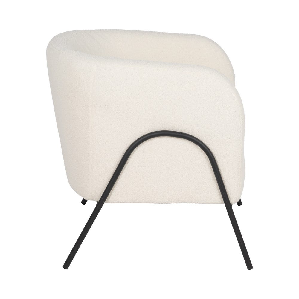 Sillón Blanco Tejido-Metal Salón 68 X 66 X 74 Cm Sillón Blanco Tejido-Metal Salón 68 X 66 X 74 Cm