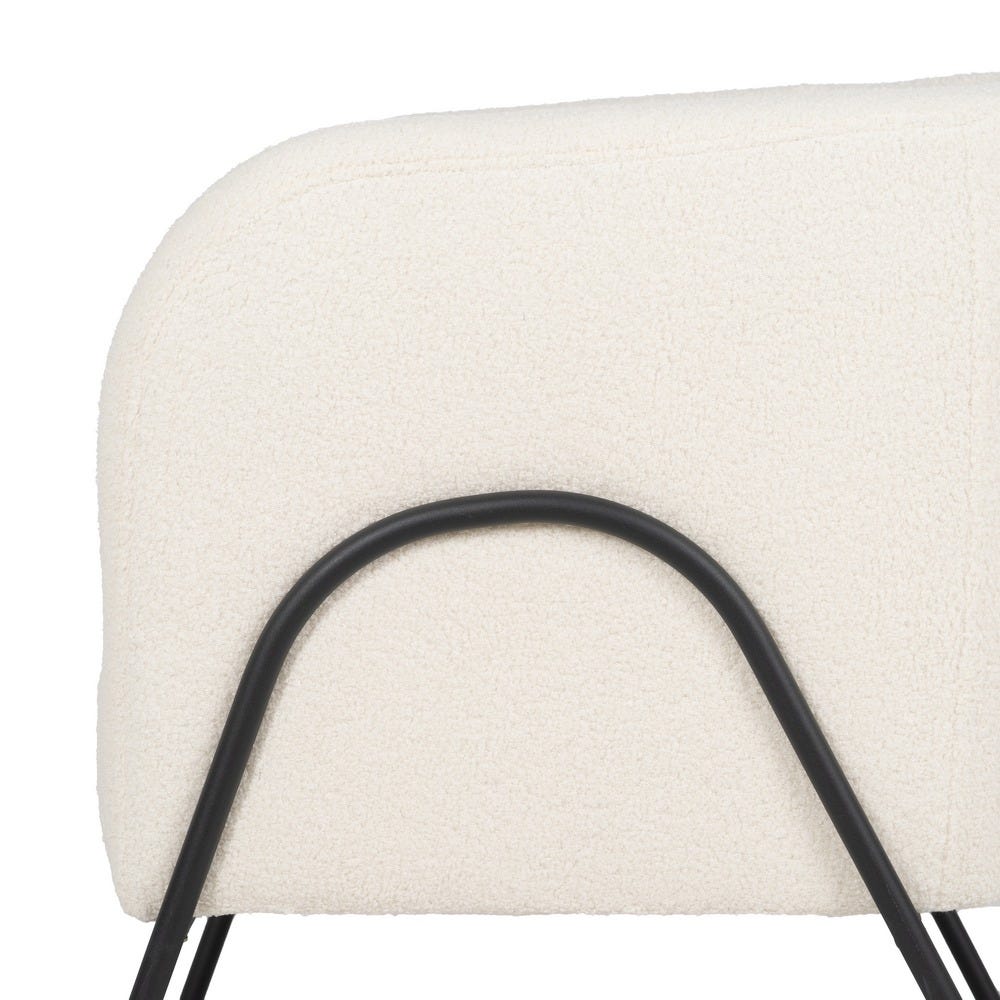 Sillón Blanco Tejido-Metal Salón 68 X 66 X 74 Cm Sillón Blanco Tejido-Metal Salón 68 X 66 X 74 Cm