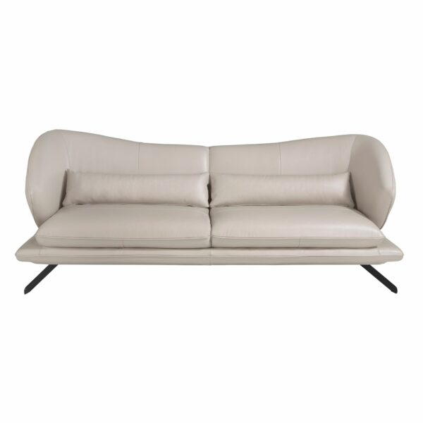 Sofá 3 plazas piel gris taupe