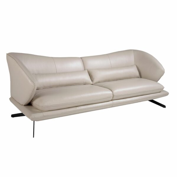 Sofá 3 plazas piel gris taupe