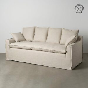 Sofá 4 Plazas Natural Tejido Salón 220 X 100 X 91 Cm Sofá 4 Plazas Natural Tejido Salón 220 X 100 X 91 Cm