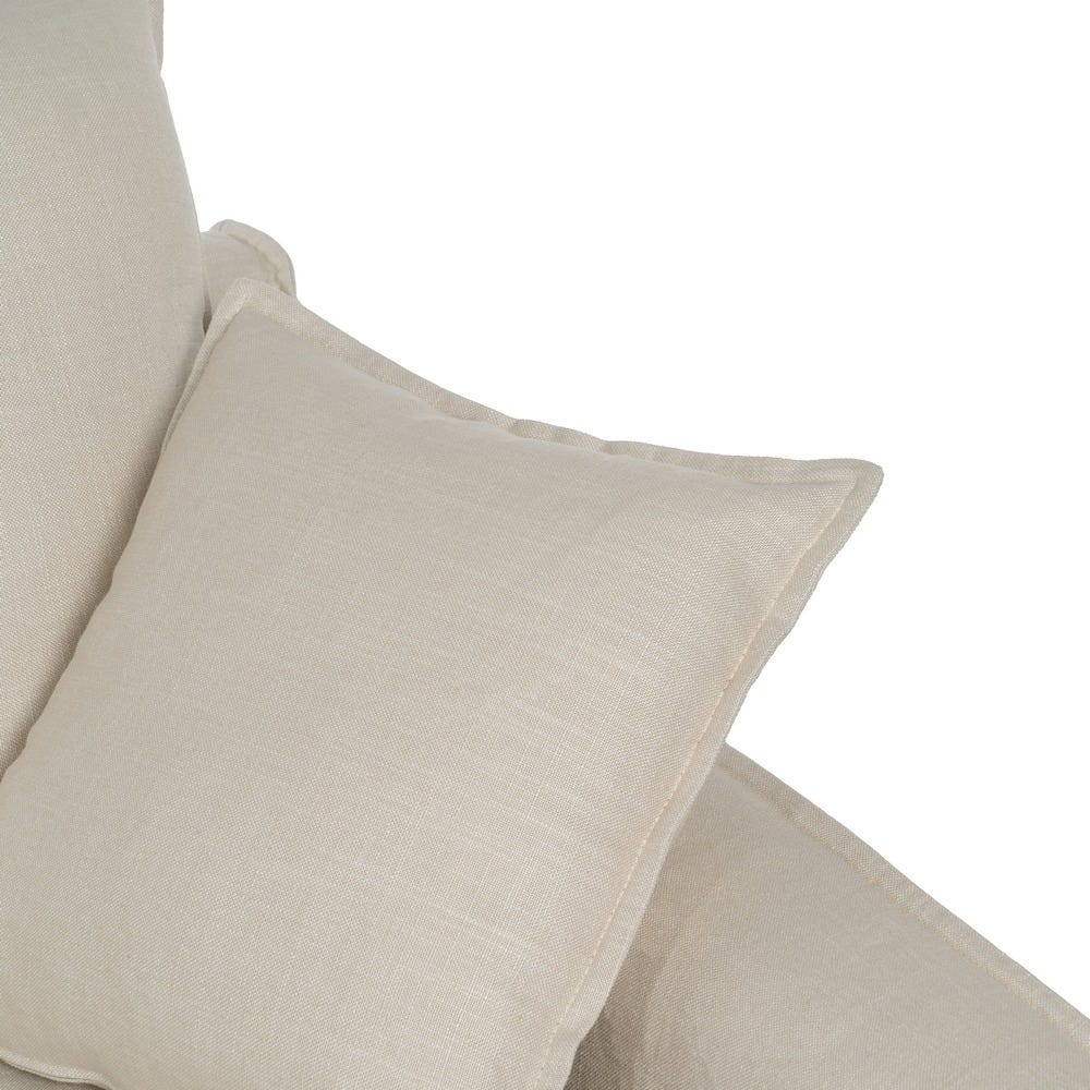 Sofá 4 Plazas Crema Tejido Salón 220 X 100 X 91 Cm Sofá 4 Plazas Crema Tejido Salón 220 X 100 X 91 Cm