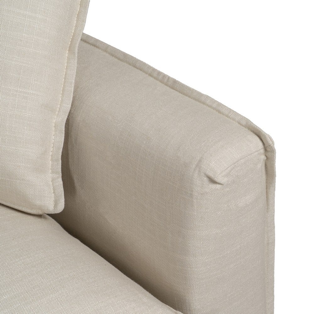 Sofá 4 Plazas Crema Tejido Salón 220 X 100 X 91 Cm Sofá 4 Plazas Crema Tejido Salón 220 X 100 X 91 Cm