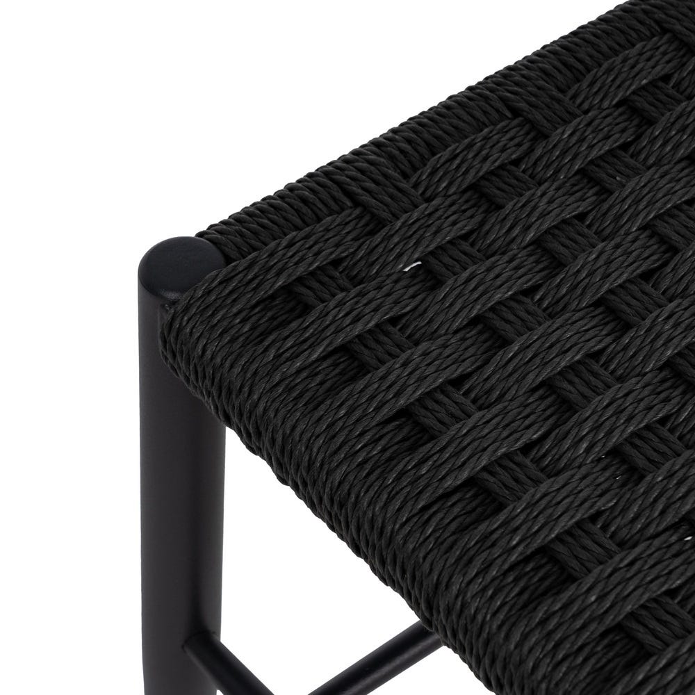 Banco Negro Cuerda-Metal 100 X 35 X 46 Cm Banco Negro Cuerda-Metal 100 X 35 X 46 Cm