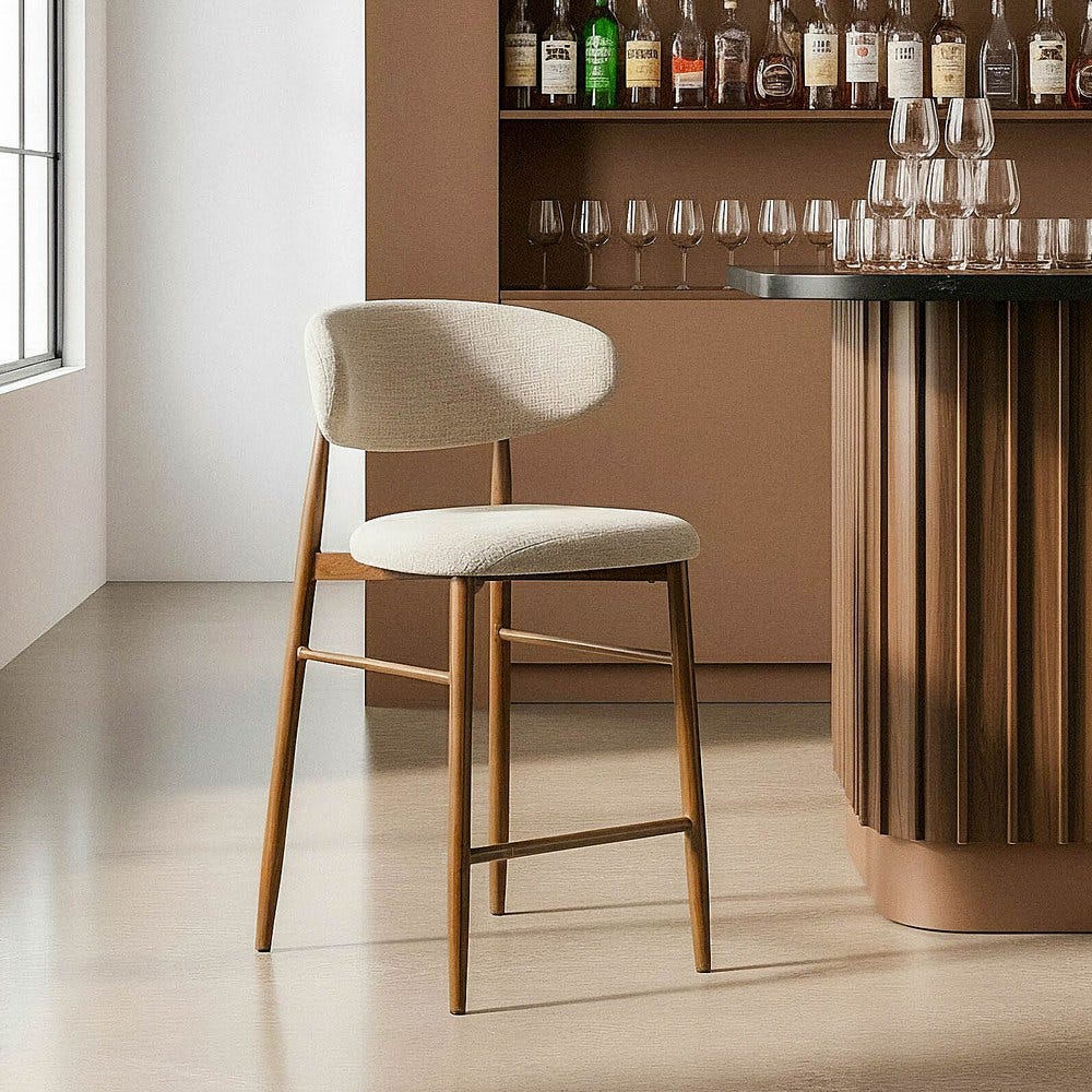 Taburete 65Cm Beige Tejido-Metal 53 X 52 X 95 Cm Taburete 65Cm Beige Tejido-Metal 53 X 52 X 95 Cm