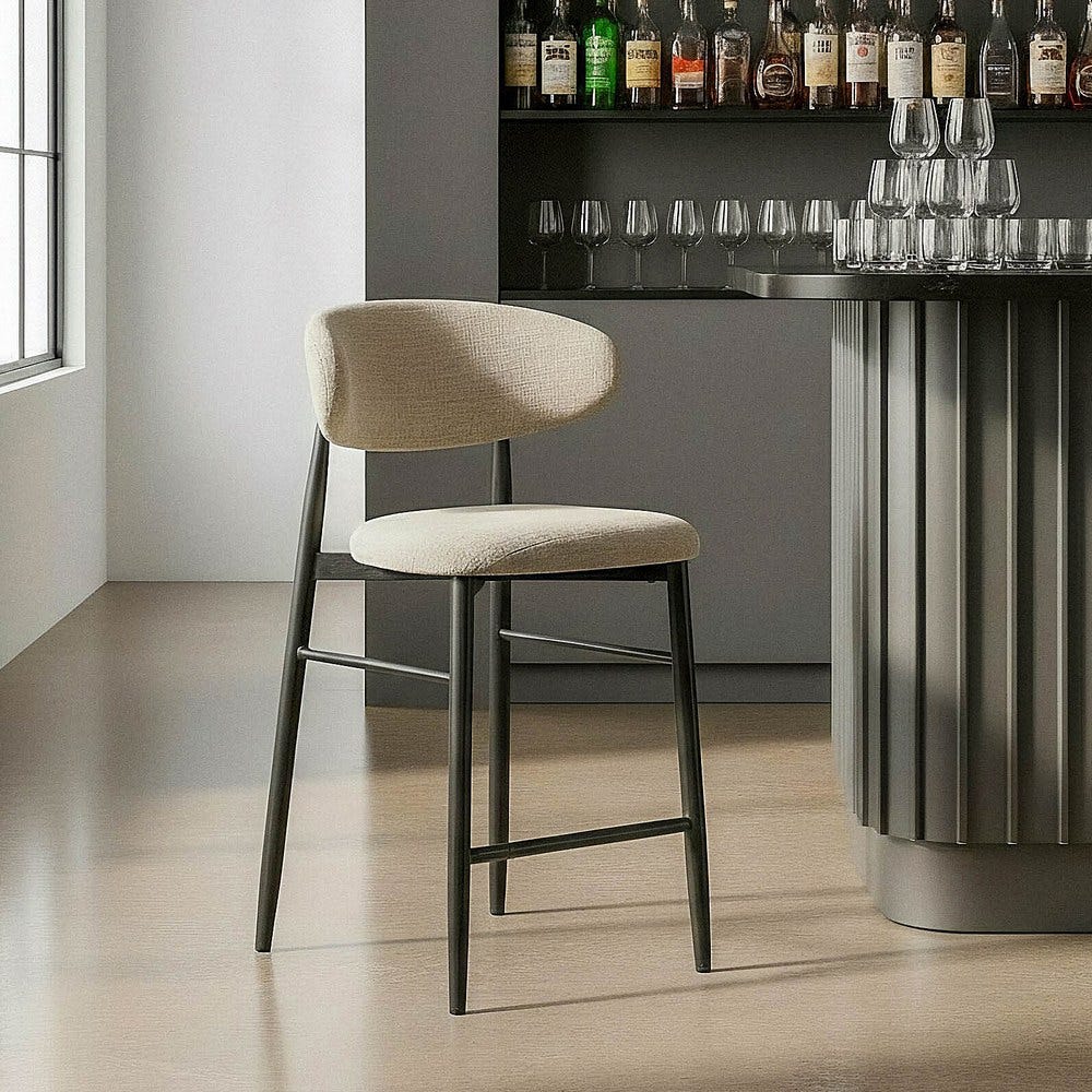 Taburete 65Cm Gris Tejido-Metal 53 X 52 X 95 Cm Taburete 65Cm Gris Tejido-Metal 53 X 52 X 95 Cm