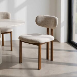 Silla Beige Tejido-Metal 50 X 47 X 81 Cm