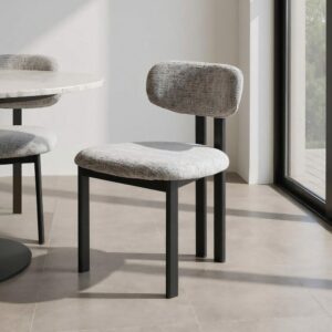 Silla Gris Tejido-Metal 50 X 47 X 81 Cm Silla Gris Tejido-Metal 50 X 47 X 81 Cm