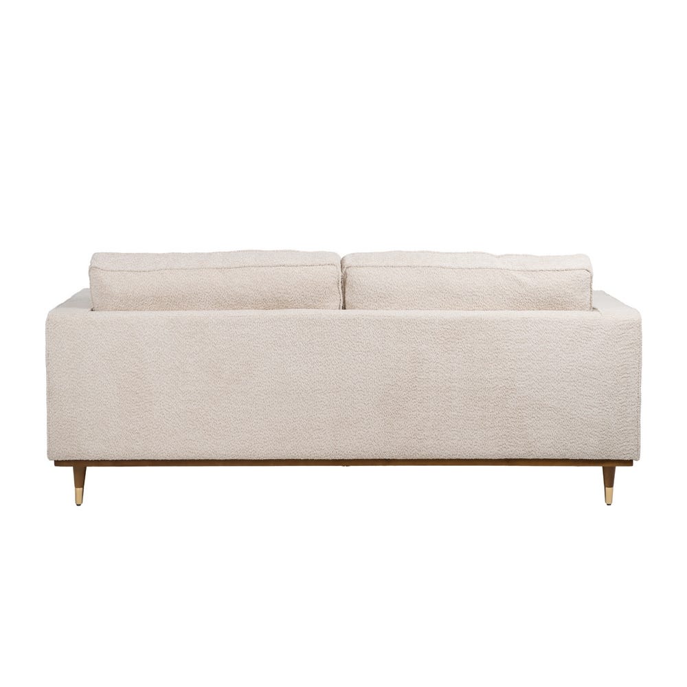 Sofá 3 Plazas Beige Tejido-Madera 215 X 91 X 84 Cm Sofá 3 Plazas Beige Tejido-Madera 215 X 91 X 84 Cm
