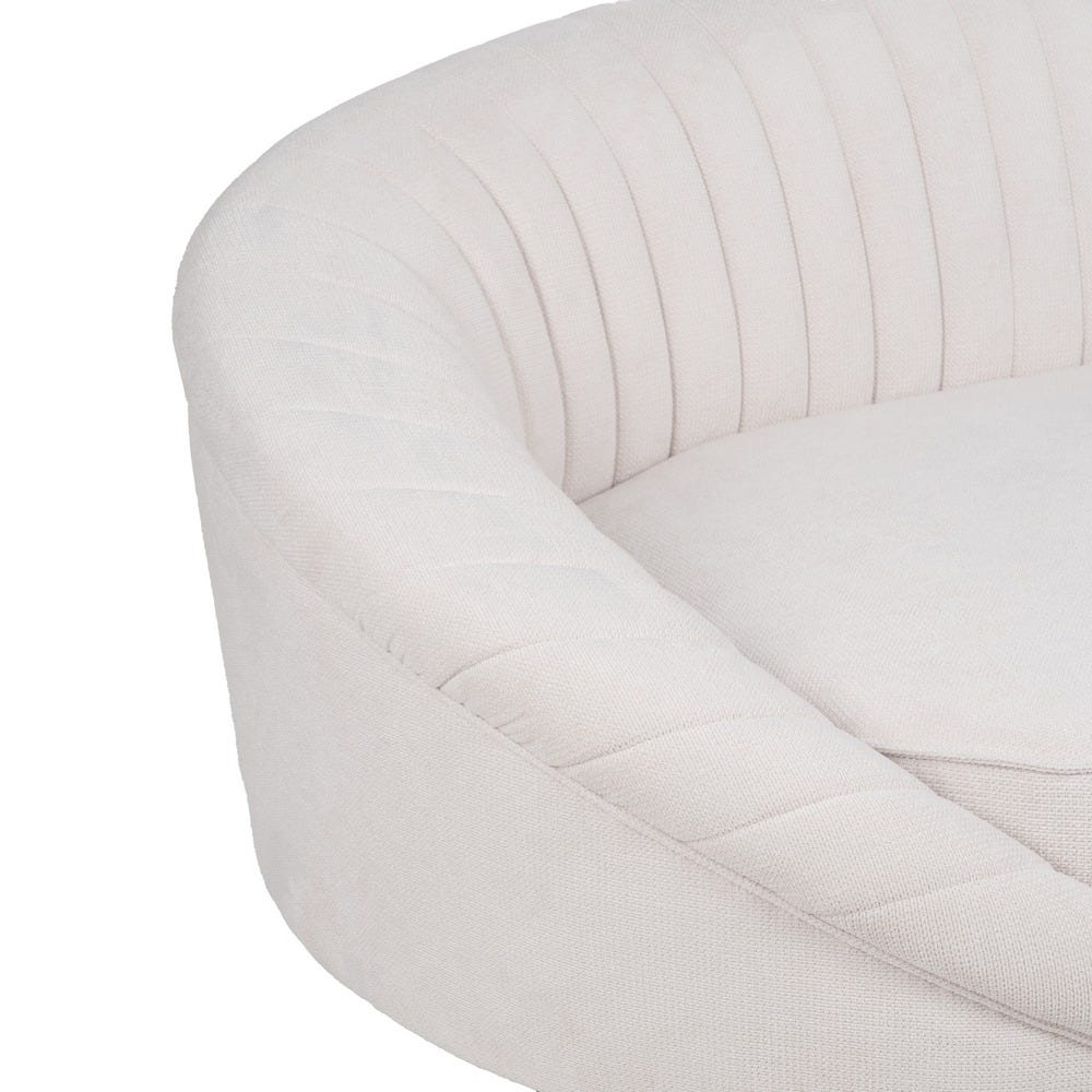 Sofá 3 Plazas Crema Tejido-Metal 247 X 105 X 81 Cm Sofá 3 Plazas Crema Tejido-Metal 247 X 105 X 81 Cm