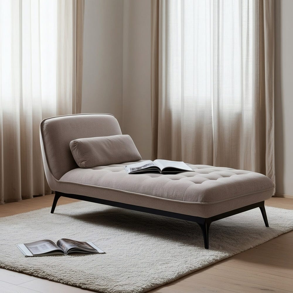 Chaise-Lounger Taupe Tejido-Metal 168 X 90 X 82 Cm Chaise-Lounger Taupe Tejido-Metal 168 X 90 X 82 Cm