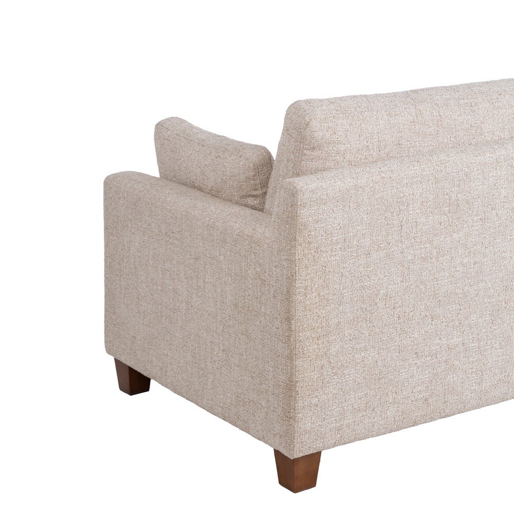 Sofá 3 Plazas Beige Tejido-Madera 221 X 90 X 87 Cm Sofá 3 Plazas Beige Tejido-Madera 221 X 90 X 87 Cm