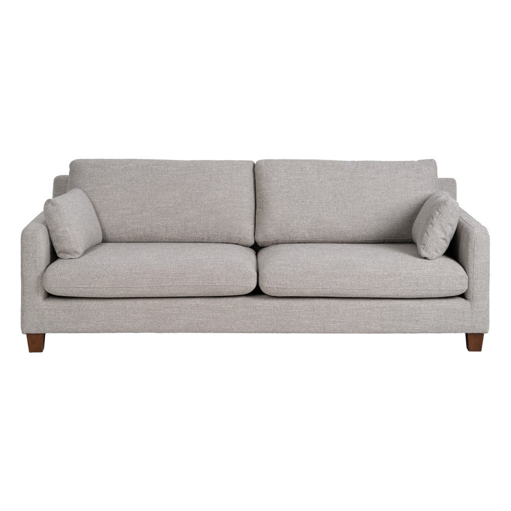 Sofá 3 Plazas Gris Tejido-Madera 221 X 90 X 87 Cm Sofá 3 Plazas Gris Tejido-Madera 221 X 90 X 87 Cm