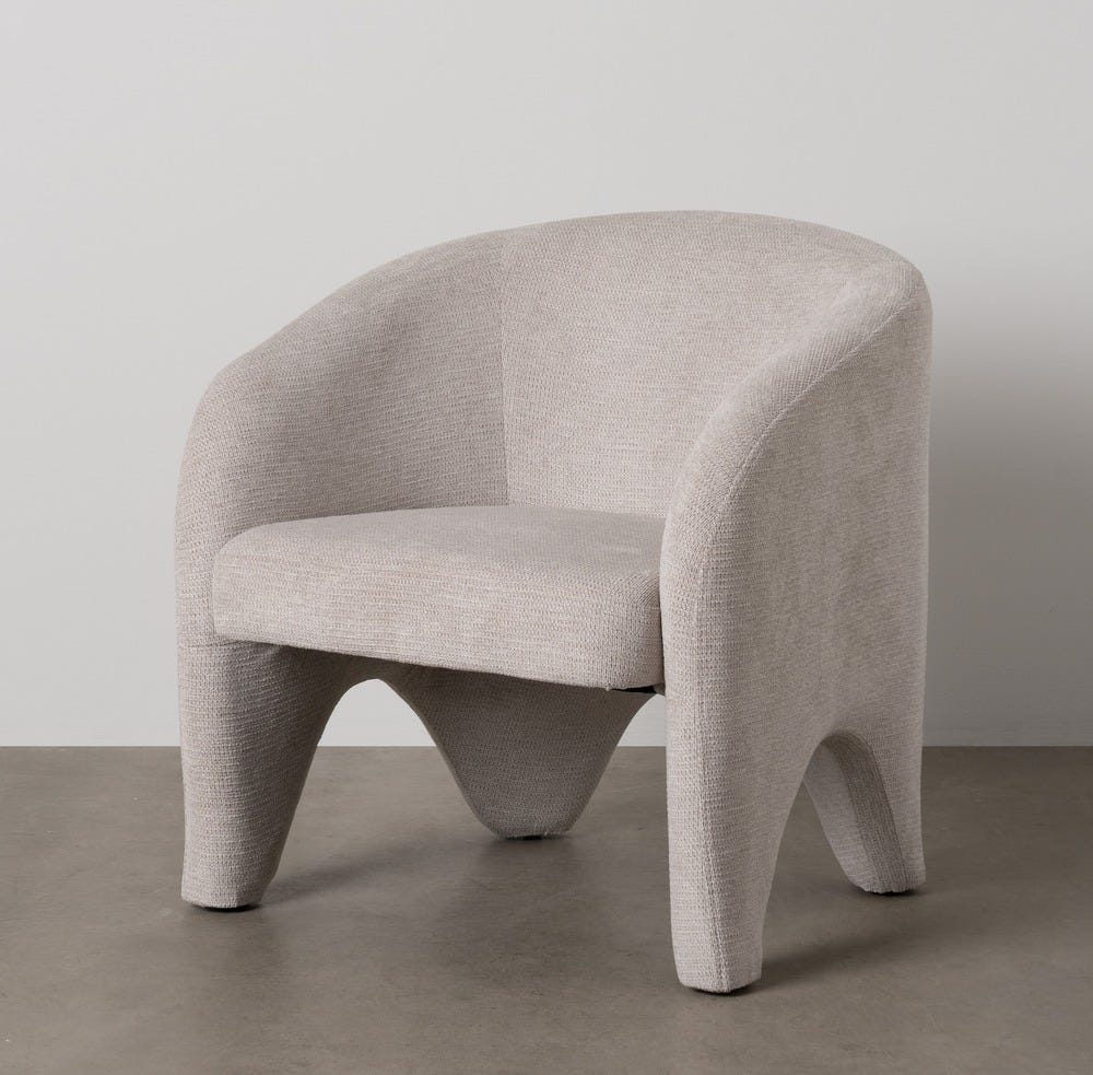 Sillón Beige Tejido Salón 74 X 73 X 75 Cm Sillón Beige Tejido Salón 74 X 73 X 75 Cm