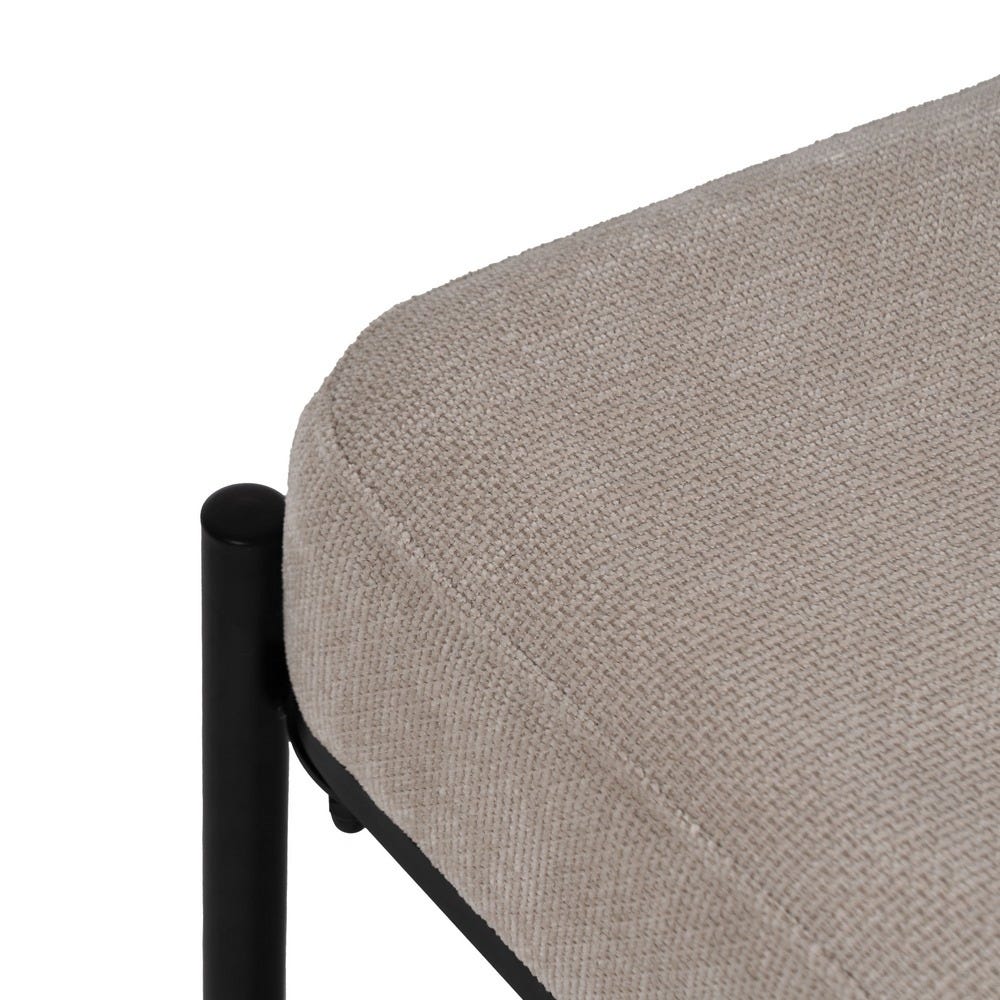 Banqueta Beige Tejido-Metal 51 X 37 X 45 Cm Banqueta Beige Tejido-Metal 51 X 37 X 45 Cm