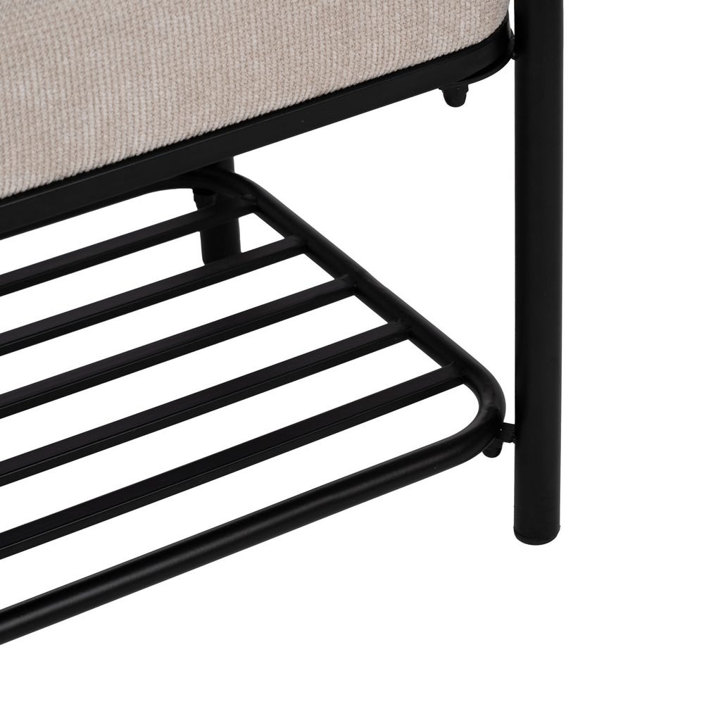 Banqueta Beige Tejido-Metal 51 X 37 X 45 Cm Banqueta Beige Tejido-Metal 51 X 37 X 45 Cm